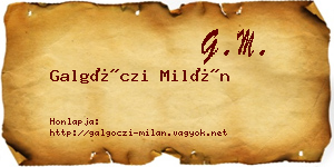 Galgóczi Milán névjegykártya